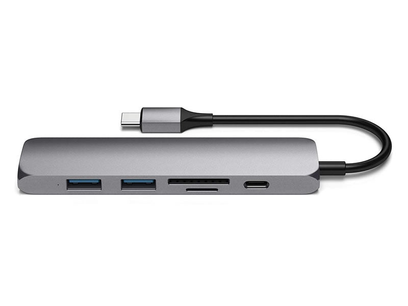 Adattatore Type C Multiport Spacegr Hdmi 2Usb Usbc 4K Satechi V2 Micro - Visualizzazione dettagliata