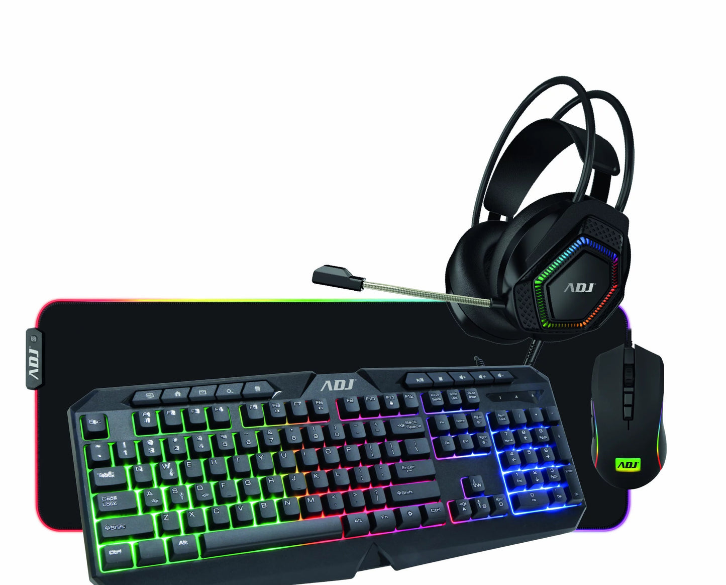 Tastiera Mouse Cuffia Pad Kit Hulk Gaming Multimedia 4In1 Wired Adj - Visualizzazione dettagliata