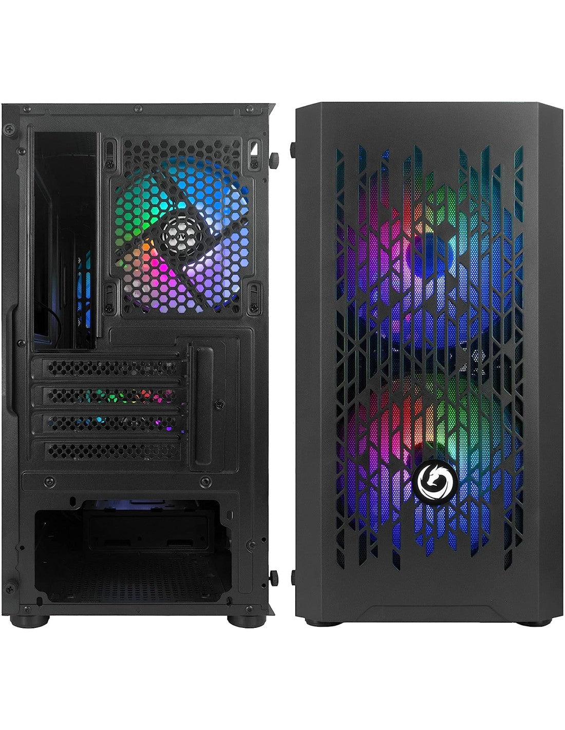 Case Mini Tower No Psu Blitz R24 3Usb3 0 5Mm Spcc 3Fan Rainbow Black - Visualizzazione dettagliata