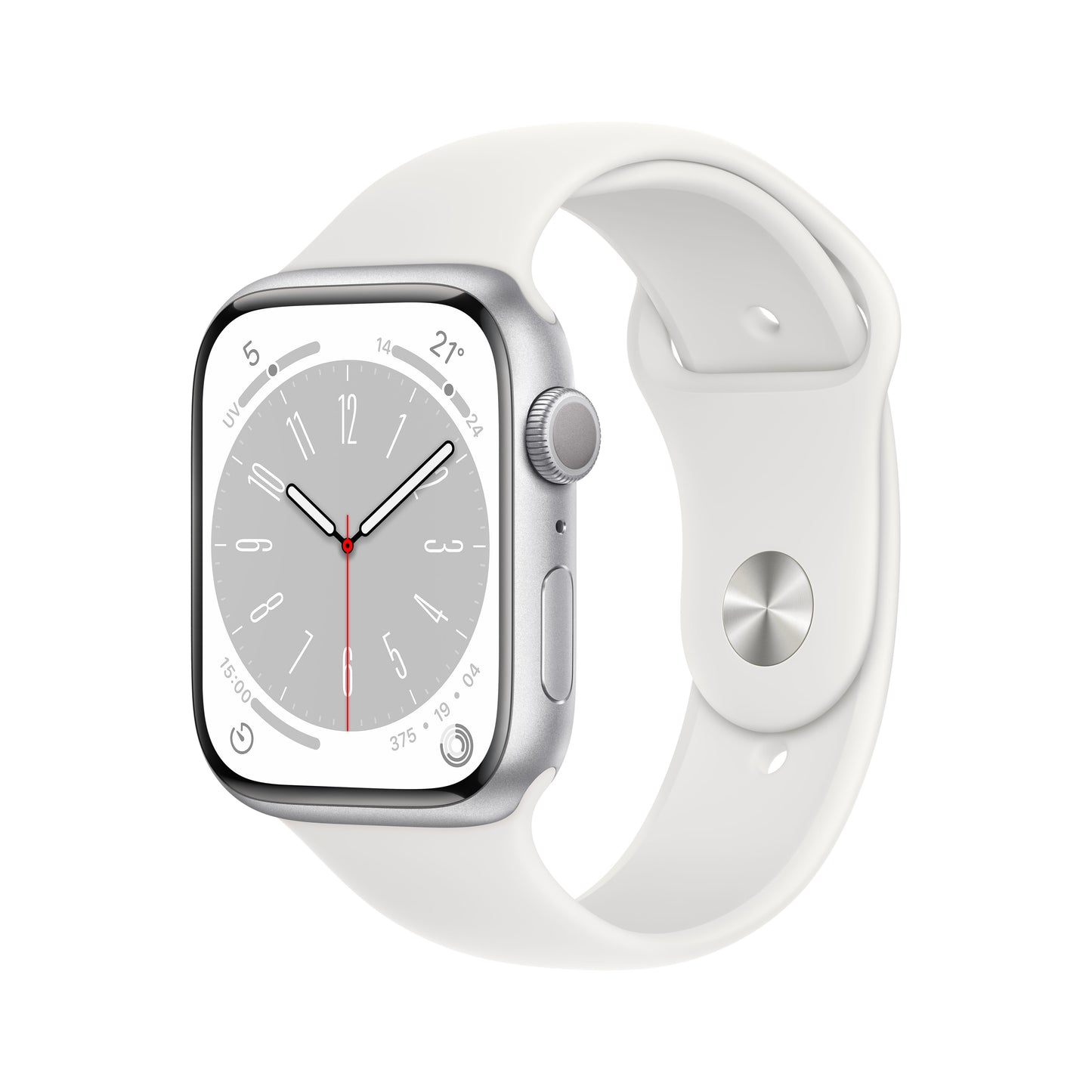 Watch 8 45Mm Gps Argento Allumin Bianco Sport Band - Visualizzazione dettagliata