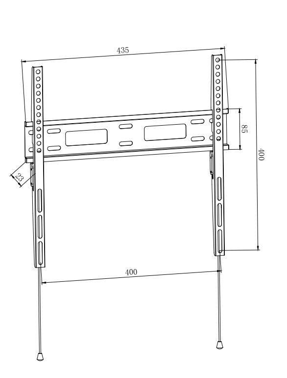 Staffa Tv Monitor 32 55 Vesa 50Kg Max50Kg 400 400 27Mm Distanza Muro - Visualizzazione dettagliata