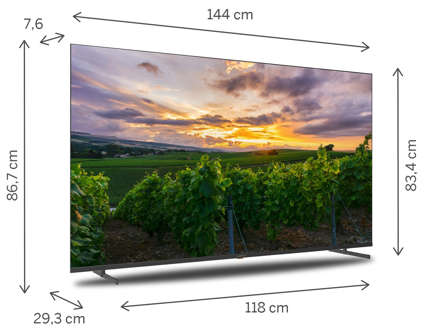 Tv 65 Thomson 4K Qled Smart Uhd T2 C2S2 Android 11 Frameless - Visualizzazione dettagliata