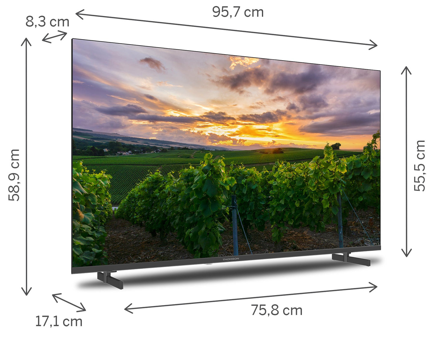 Tv 43 Thomson 4K Qled Smart Uhd T2 C2S2 Android 11 Frameless - Visualizzazione dettagliata