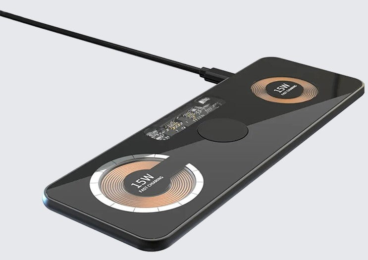 Stand 3In1 15W Comp Magsafe Vetro Duduu Alluminio Grigio Surf Mat - Visualizzazione dettagliata