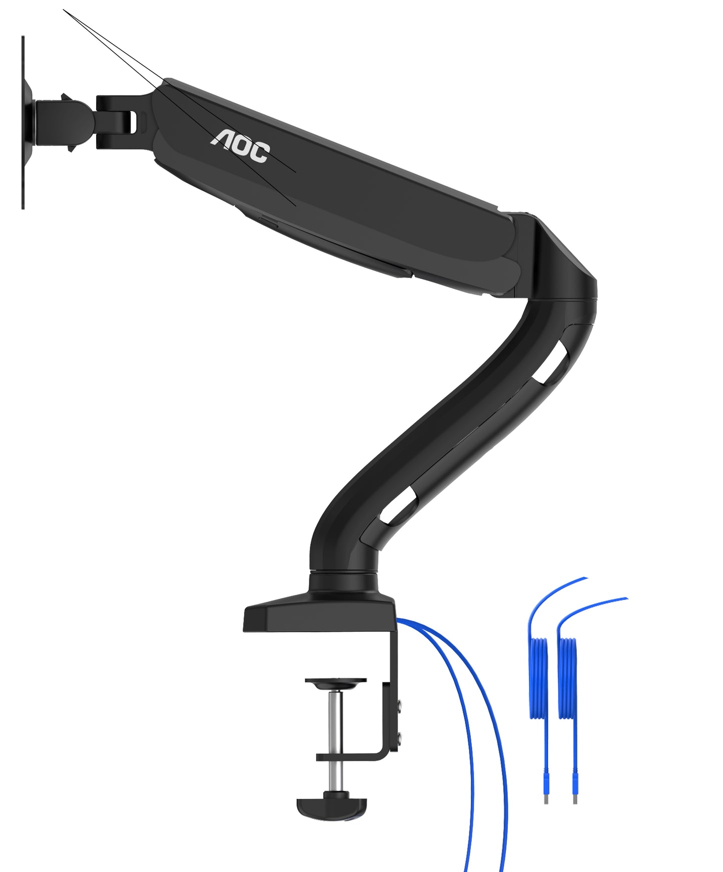 Staffa Tv Monitor Da Tavolo Morsa Hub Usb Da 13 A 32 9Kg A Gas - Visualizzazione dettagliata