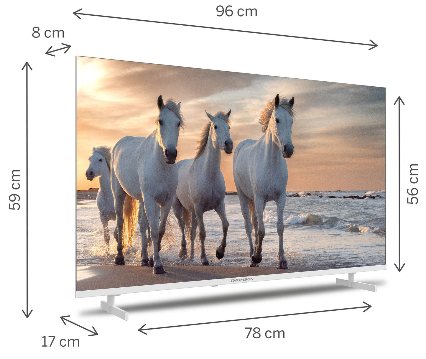 Tv 43 Thomson 4K Frameless Smart T2 C2S2 Android 11 Uhd White - Visualizzazione dettagliata