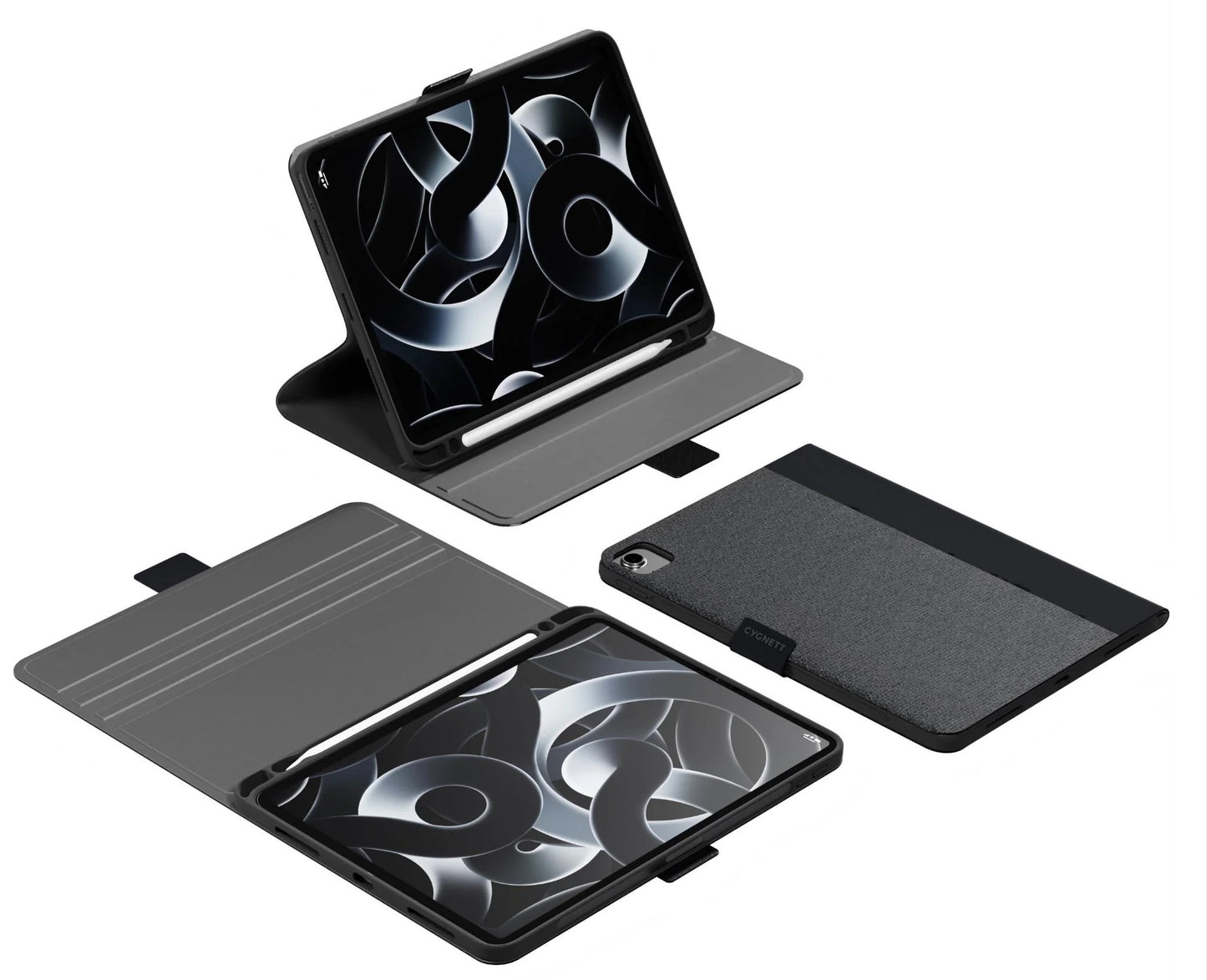 Custodia Ipad Air 13 2024 Black Whit Holder Cygnett Pro 12 9 2022 - Visualizzazione dettagliata