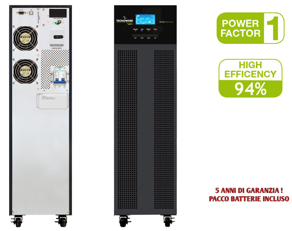 Ups 10 Kva Tower Evo Dsp Plus Onlin Dsp 16 Batterie 12V 9Ah 5 Anni Gar - Visualizzazione dettagliata