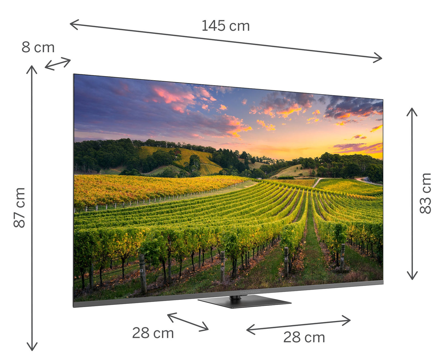 Tv 65 Thomson Uhd Smart 4K Qle T2 C2S2 Google Tv Piede - Visualizzazione dettagliata