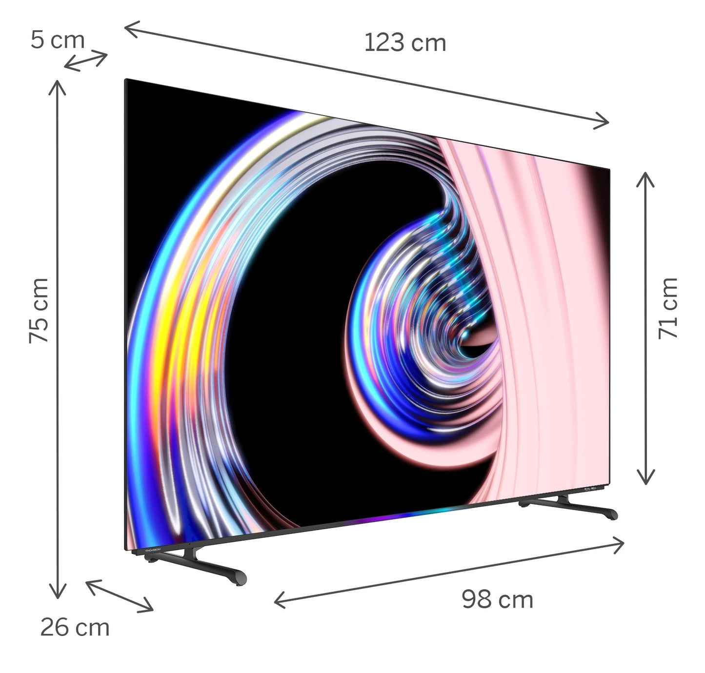 Tv 55 Thomson Uhd Smart 4K Oled T2 C2S2 Google Front Speaker 120Hz - Visualizzazione dettagliata