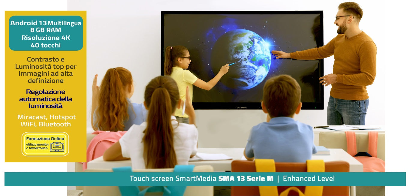 Mon 65 Touch 4K Wifi 8Gb 128Gb Android 13 Multilingua Sd - Visualizzazione dettagliata