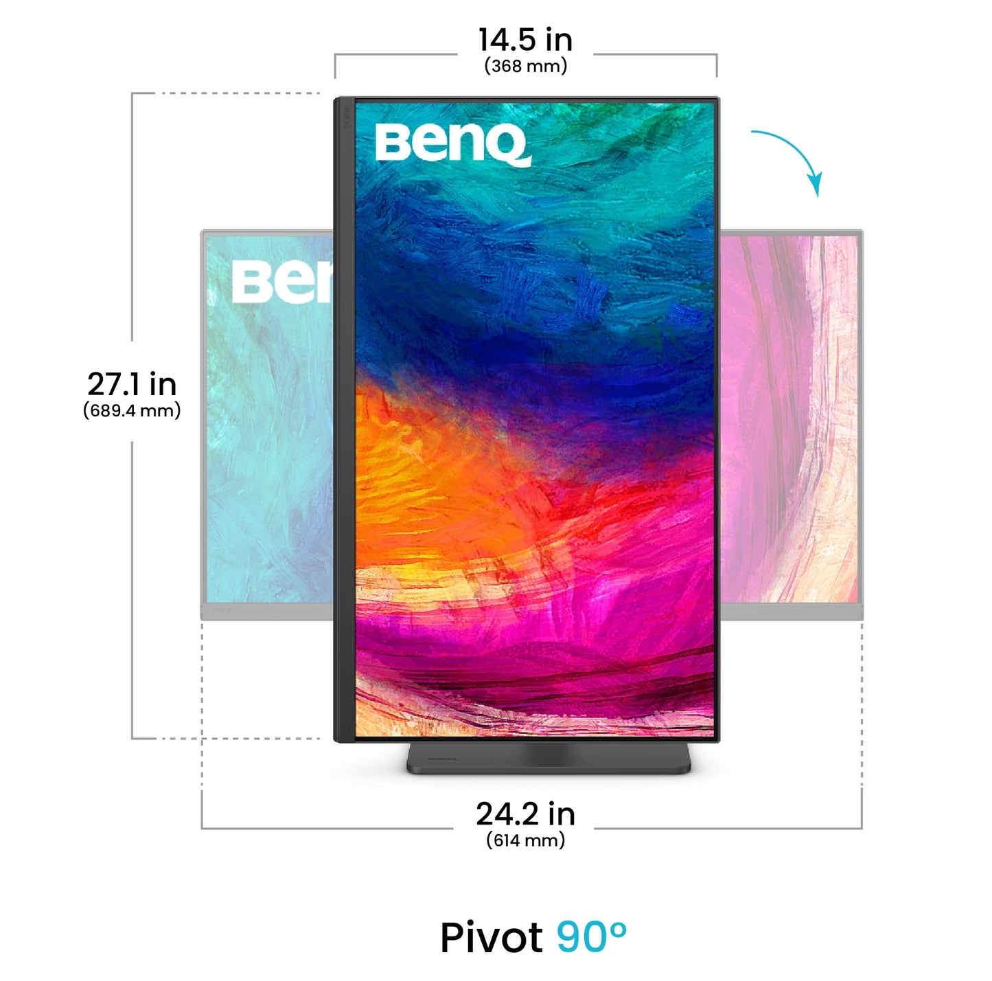 Mon 27Ips Benq 2K Designvue Hdmi Dp Pd2706Qn Pivot Reg Altezz Usbc - Visualizzazione dettagliata