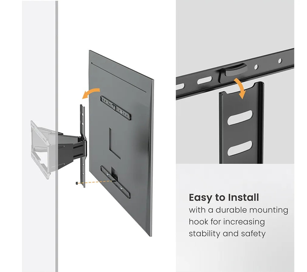 Staffa Tv Monitor 43 90 Bk New Max 50Kg Max Vesa 600 400 Tilt - Visualizzazione dettagliata