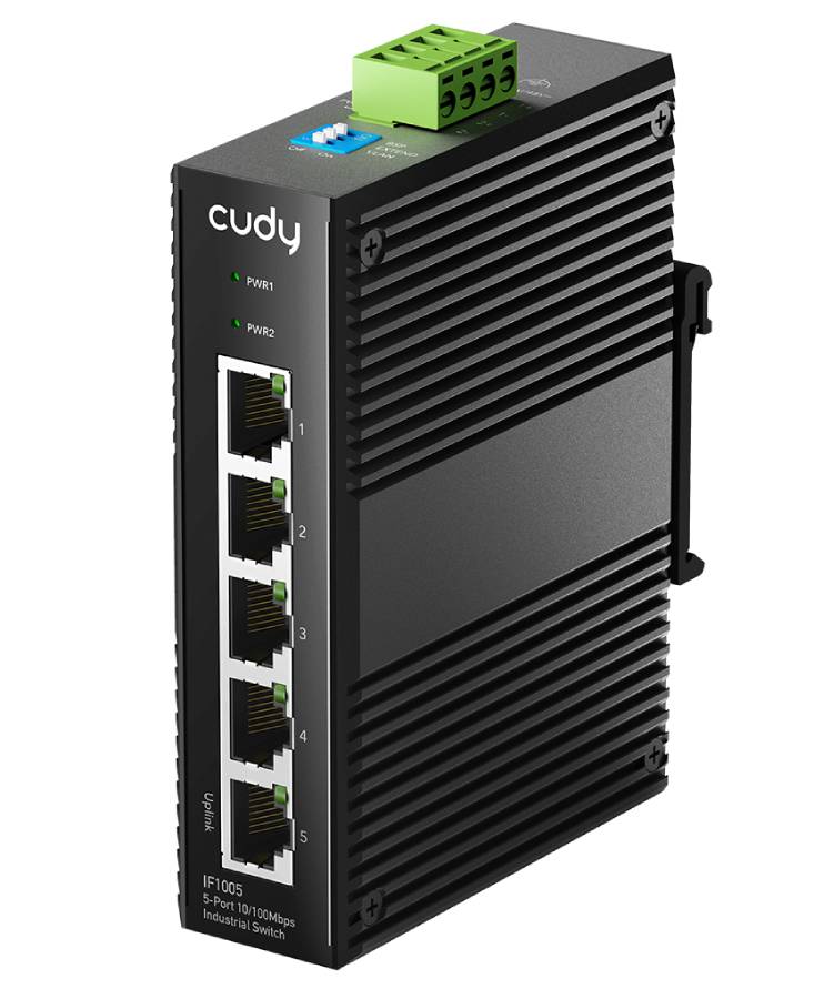 Switch 5P 10 100 Industrial Metal C Ase - Visualizzazione dettagliata