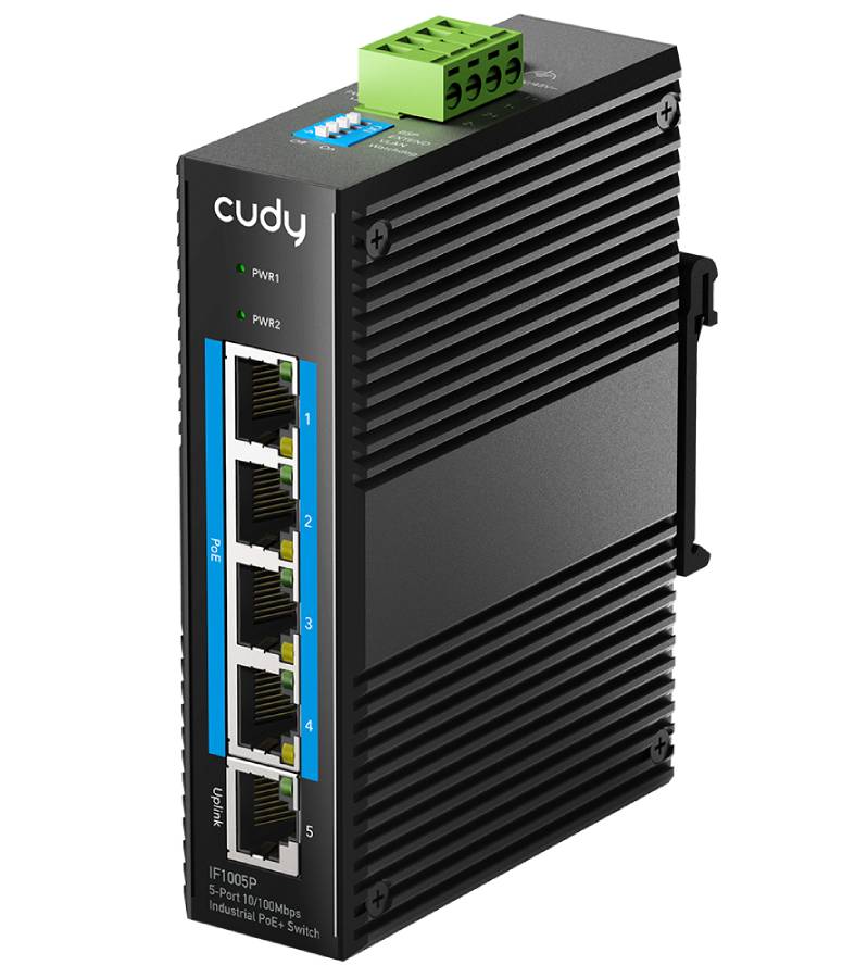 Switch 5P 10 100 Poe Industrial Met Al Case - Visualizzazione dettagliata