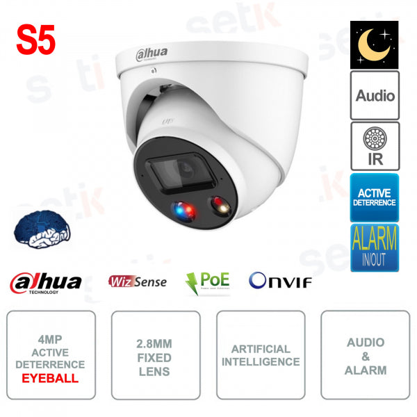 Camera Ip 4Mp Ai Eyeball Dual Light Ir50M Ip67 12V Poe Microsd 2 7 13 5 - Visualizzazione dettagliata