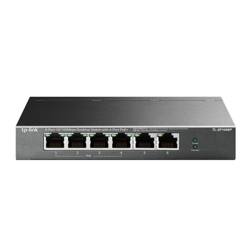 Switch 6P 10 100Mbps Di Cui 4P Poe 67W Poe Power Plug And Play - Visualizzazione dettagliata