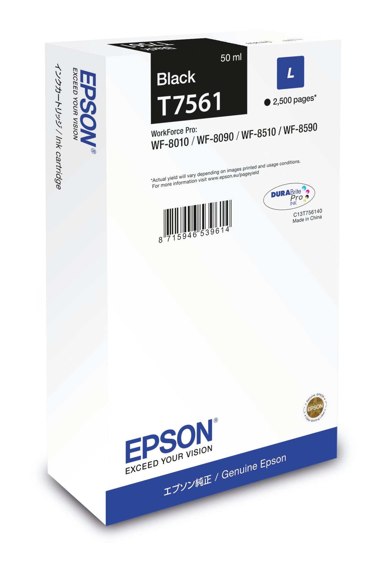 Ink Epson T7561 Nero Per Workforce Wf 8090 2 500Pg - Visualizzazione dettagliata
