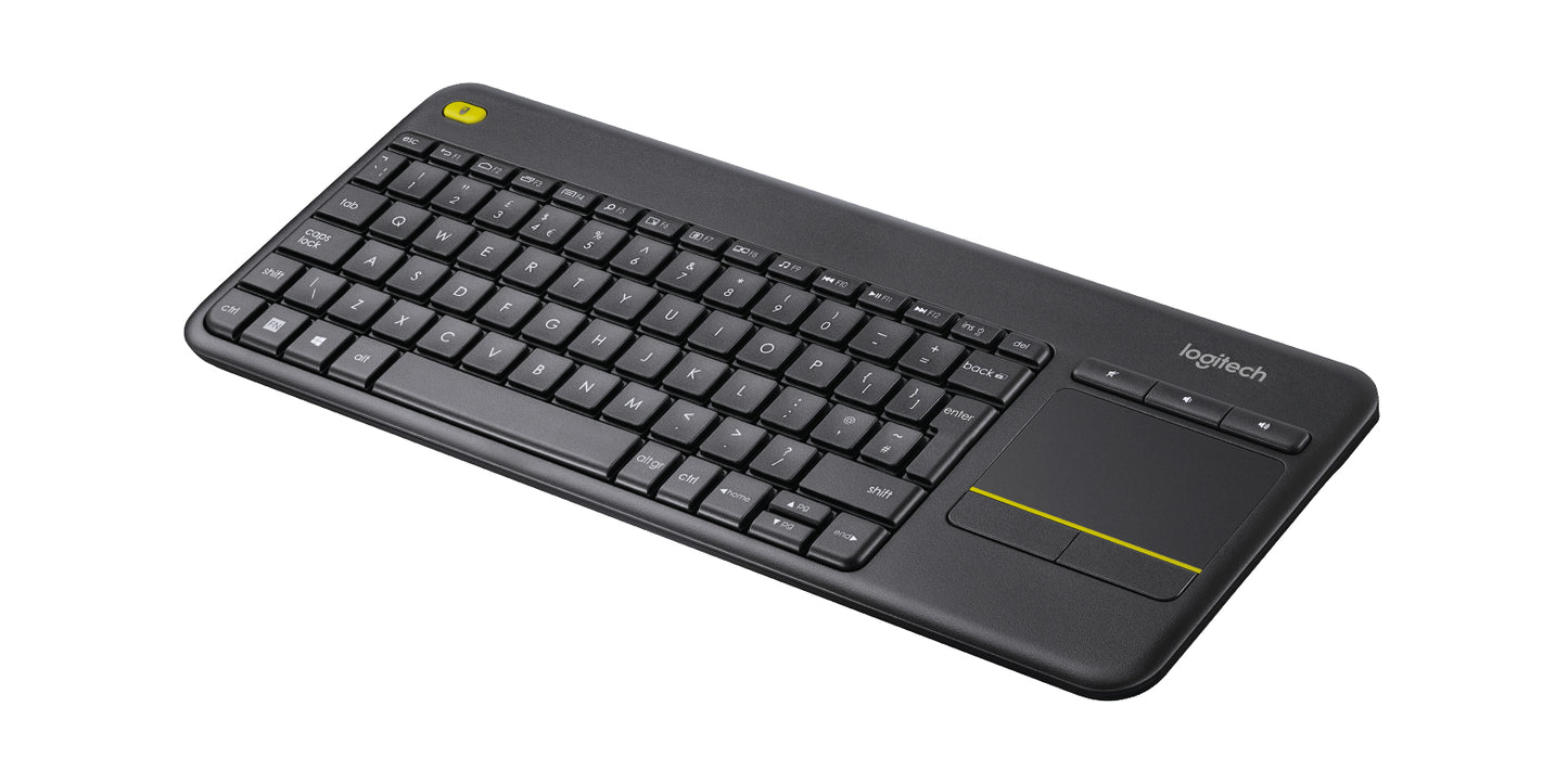 Tastiera K400 Plus Log Bk Con Touch Wireless Nera Usb Retail Unifiyng - Visualizzazione dettagliata