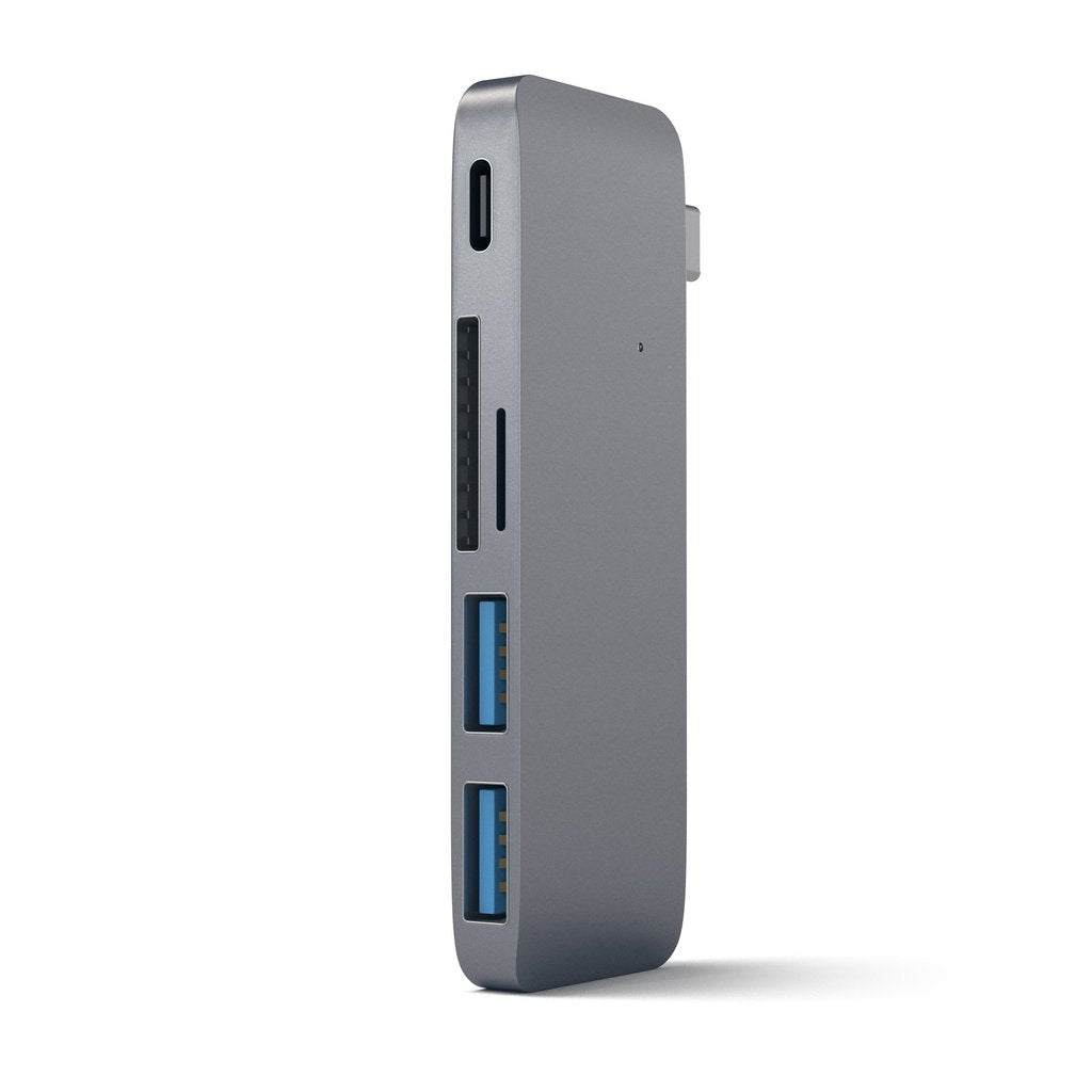 Hub Dock Type C Multiport Spacegrey 2Usb Sd Microsd Usbc Mb12 13 Satech - Visualizzazione dettagliata