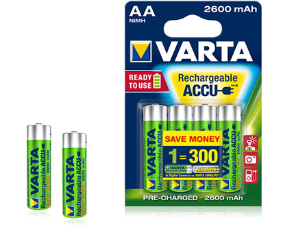 Batteria Stilo Aa Ricaricabile 2600Mah Conf Blister 4Pz Varta - Visualizzazione dettagliata