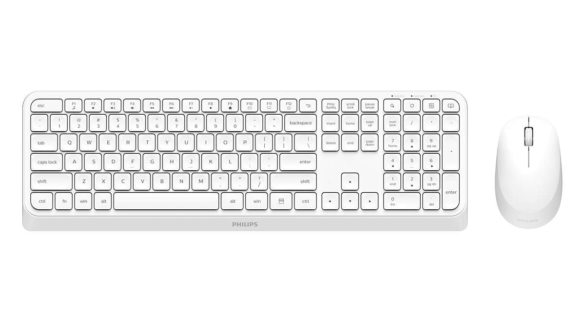 Tastiera Philips Usb Combo Mouse Retail Spt6307W 34 Wireless Bianca - Visualizzazione dettagliata