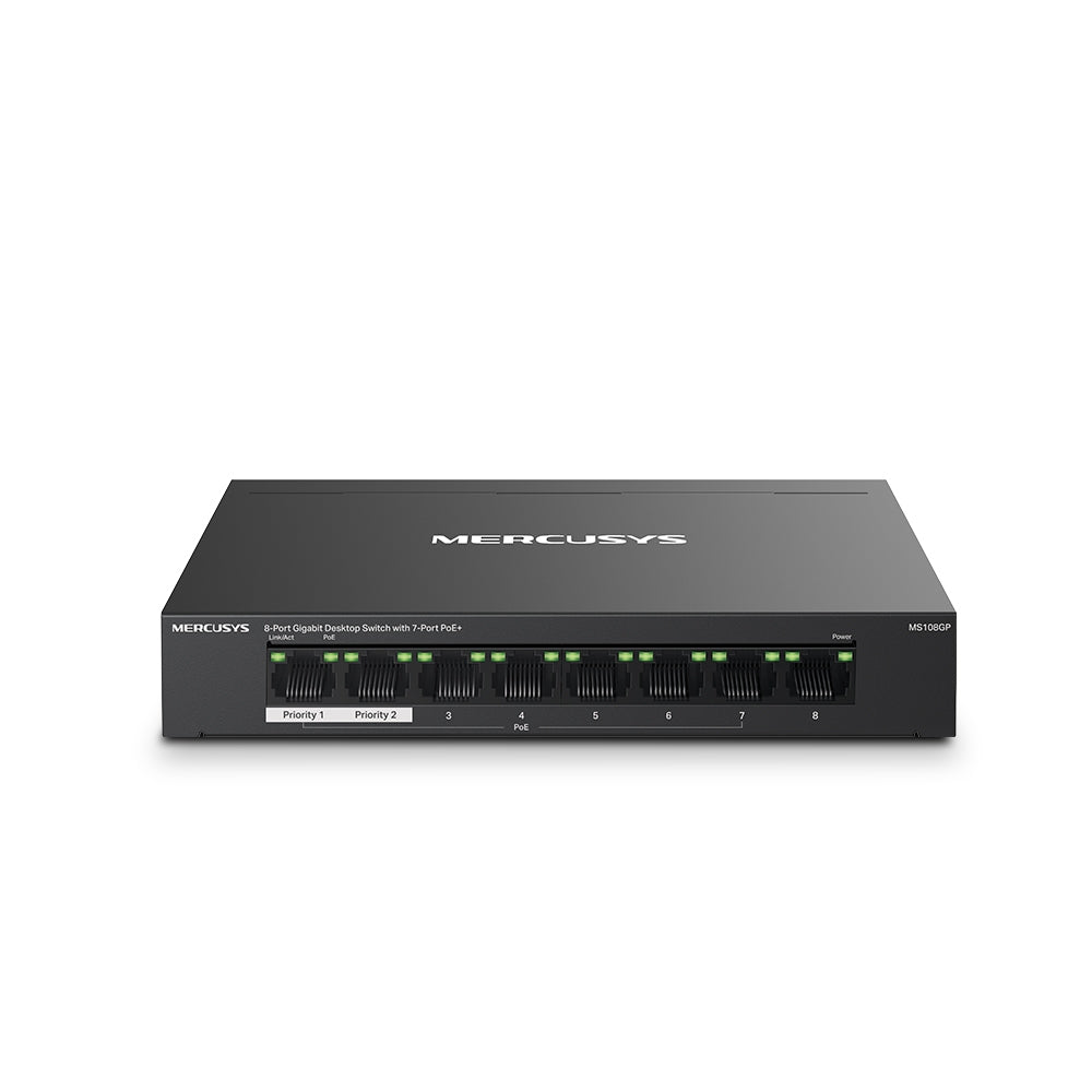 Switch Desktop Ms108Gp Unmanged Poe 8P Gigabit Rj45 4Poe Fino 65W - Visualizzazione dettagliata