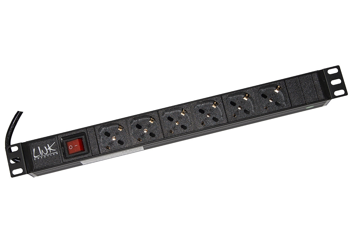 Armadio Rack Multipresa 6 Prese 19 Tripolari Schuko Con Interruttore - Visualizzazione dettagliata