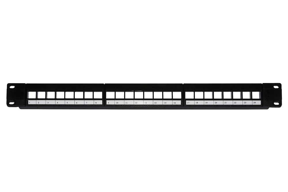 Patch Panel 24 Porte 19 Vuoto Colore Nero - Visualizzazione dettagliata