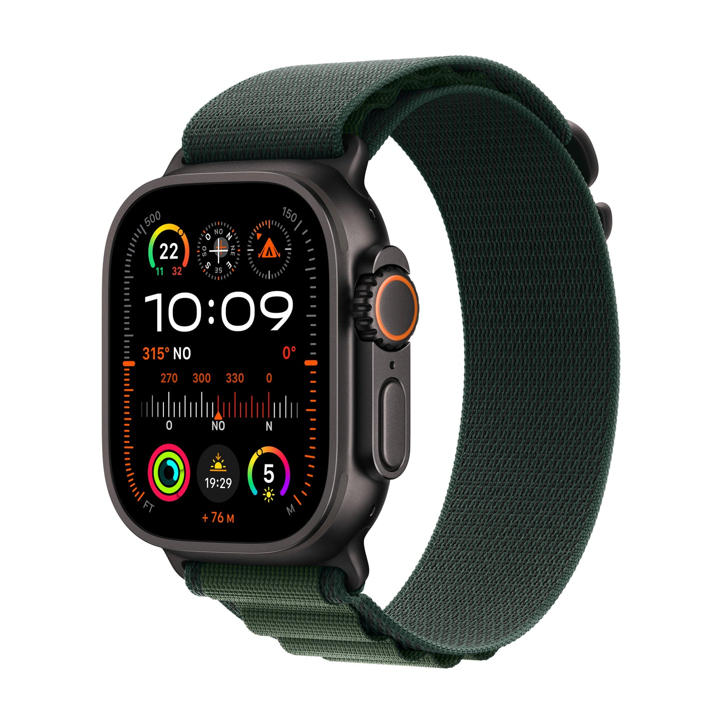 Watch 49Mm Ultra 2 Cellular Titaniu M Nero Verde Sc Alpine Loop Larg - Visualizzazione dettagliata