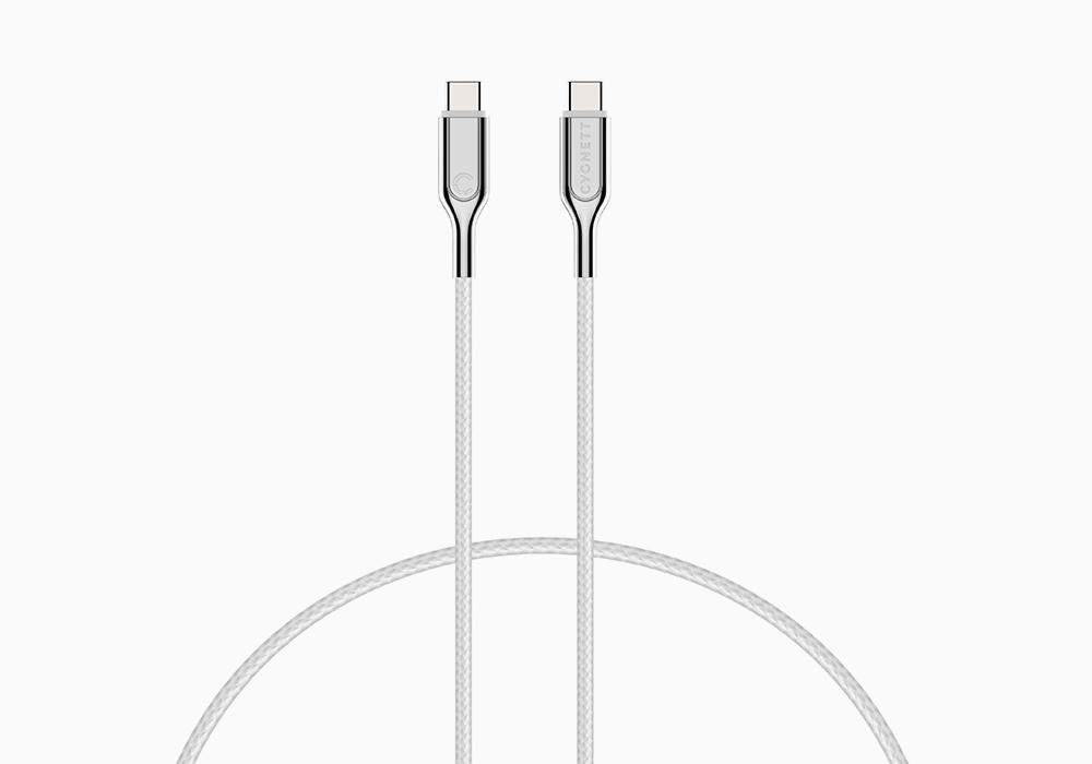 Cavo Armoured Usb C To Usb C 1Mt Wh Ite 5A 100W Cygnett - Visualizzazione dettagliata