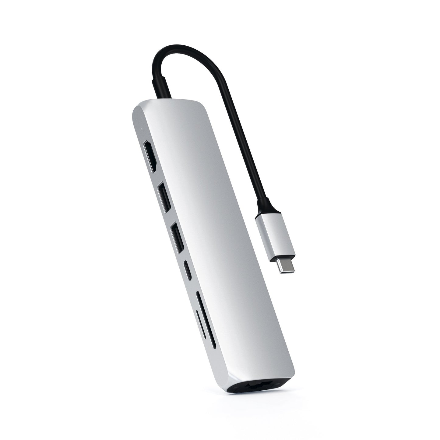 Adattatore Type C Multiport Silver Pd 60W Hdmi4K 2Usb Gbit Microsd - Visualizzazione dettagliata