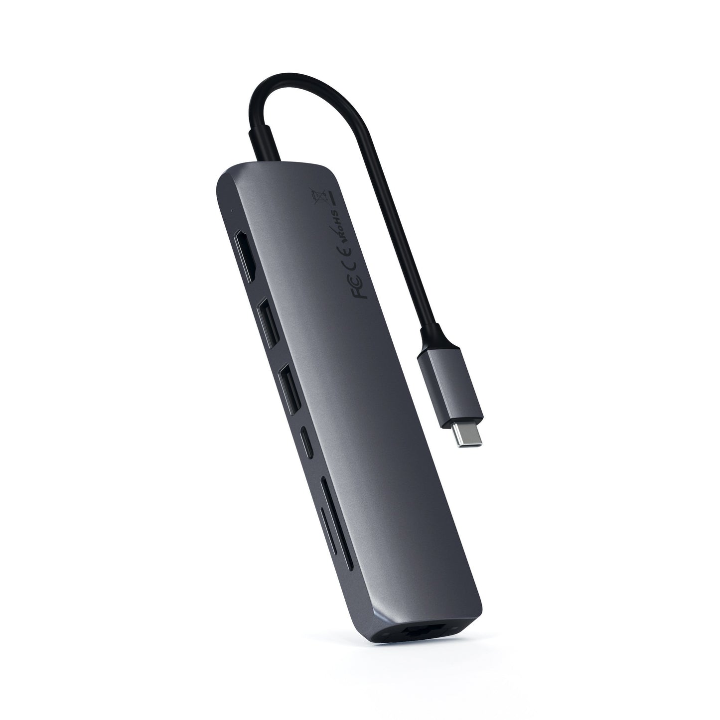 Adattatore Type C Multiport Spgray Pd 60W Hdmi4K 2Usb Gbit Microsd - Visualizzazione dettagliata