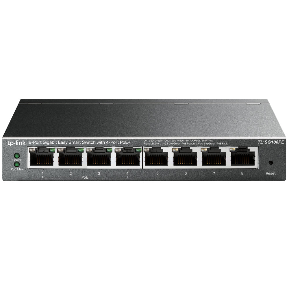 Switch 8P Gigabit Di Cui 4P Poe E Tp Link Metal Case - Visualizzazione dettagliata