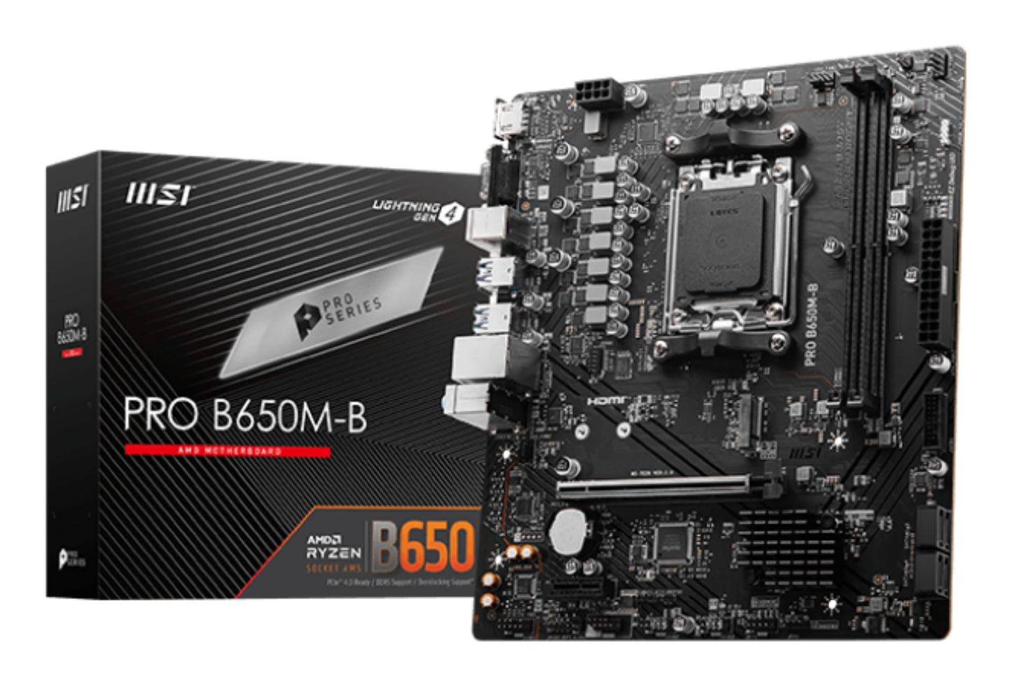 Mb Msi Pro B650M B Am5 Matx 2Ddr5 4S3 1M 2 U3 2 3Pcie 1Hdmi 1Dsub 65W - Visualizzazione dettagliata