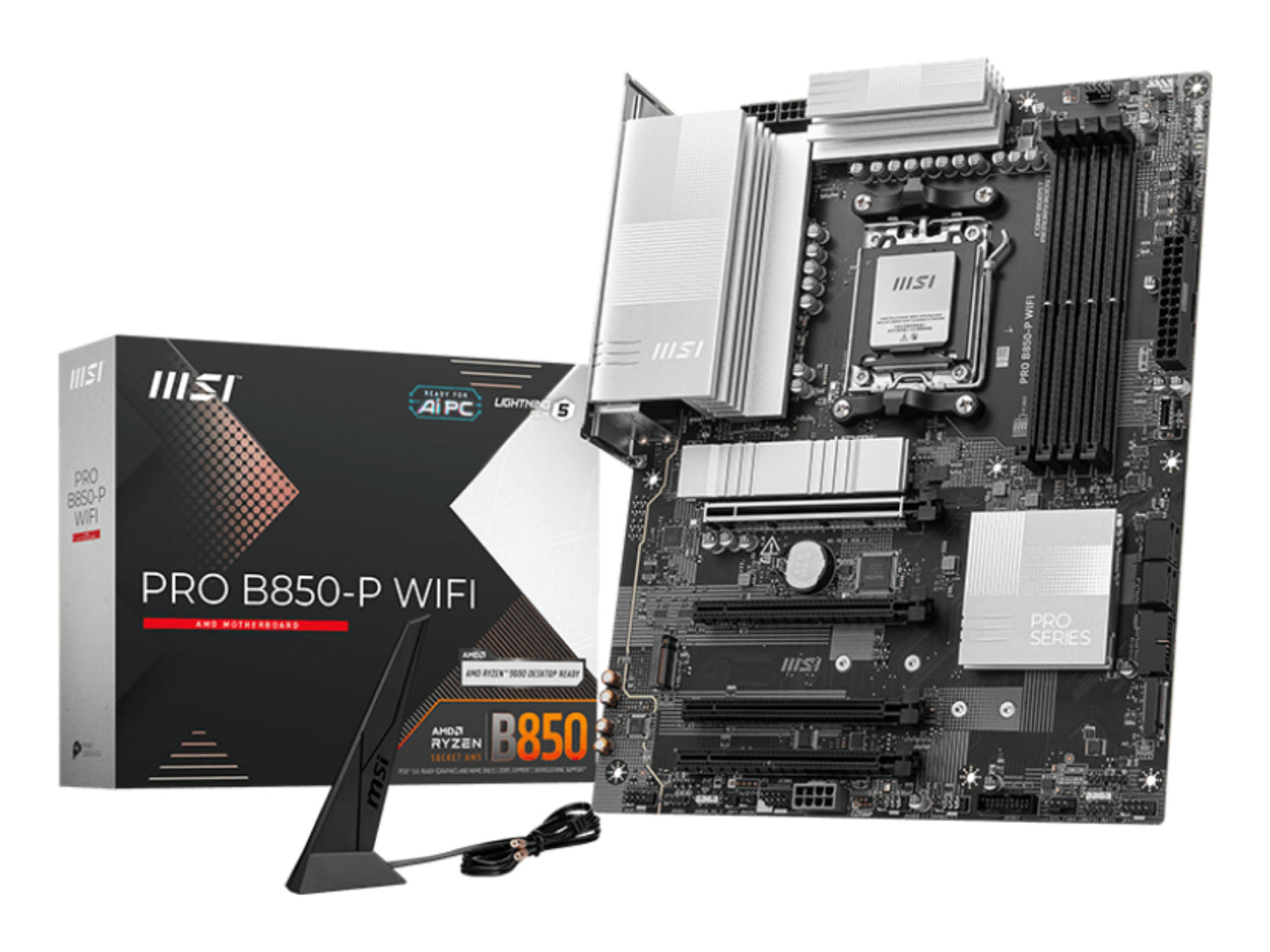 Mb Msi Pro B850 P Wifi Am5 4Ddr5 4Pcie 4M2 4Sata Hd Type C - Visualizzazione dettagliata