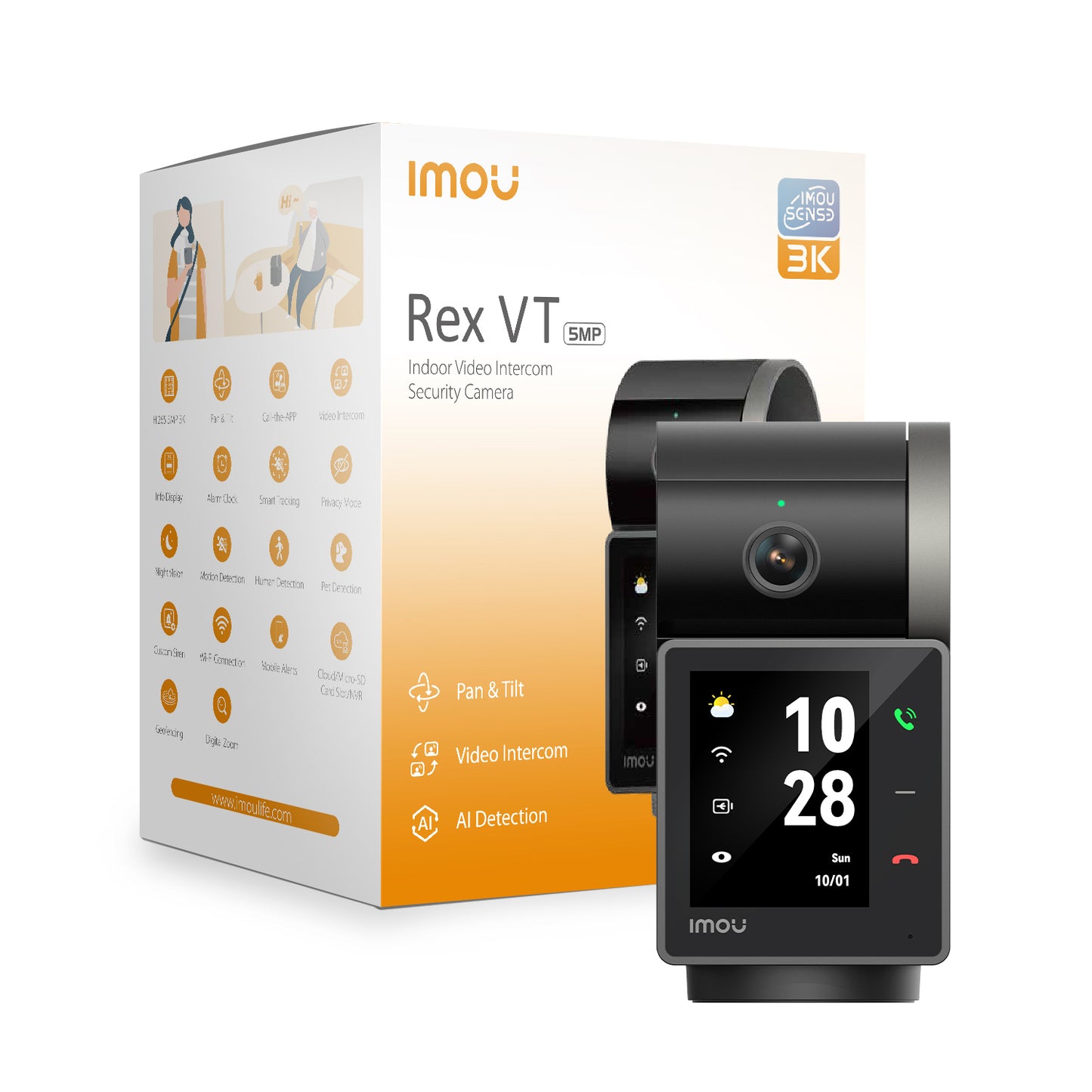 Camera Cube Rex Pro Pt 5Mp 2 8Mm Ir One Touch 2 4 96Db Smart Tracking - Visualizzazione dettagliata