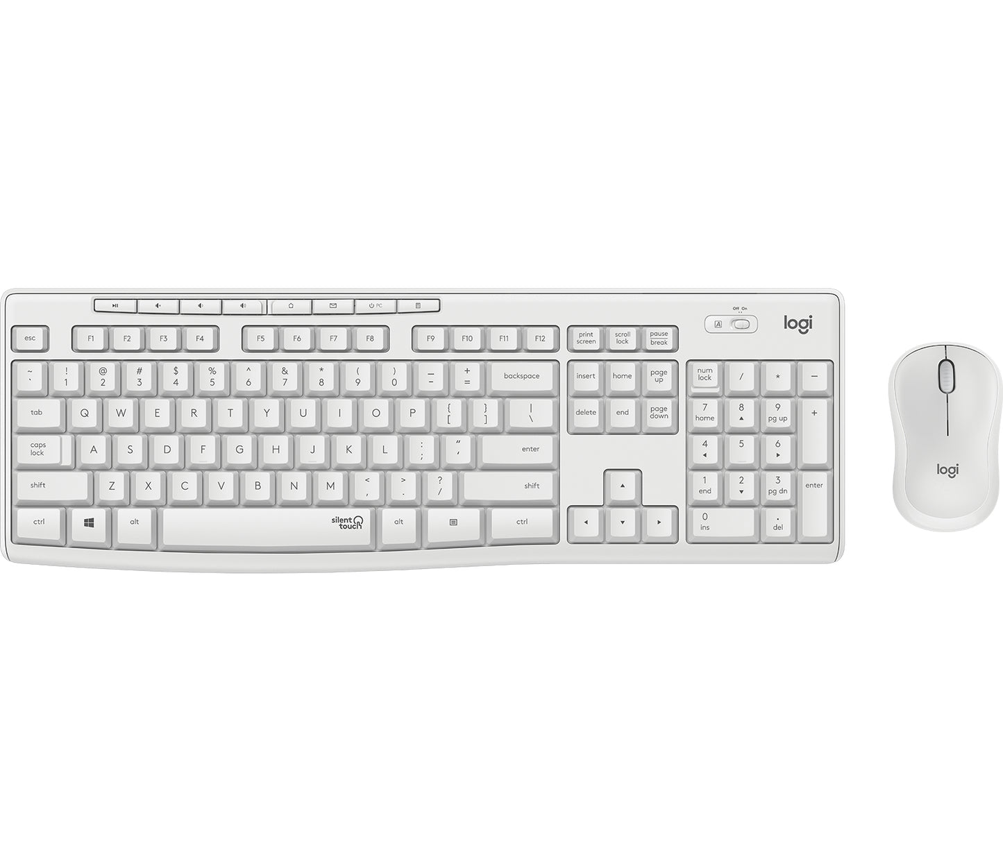Tastiera Mk295 Log Wireless Mouse W Usb Silent White - Visualizzazione dettagliata