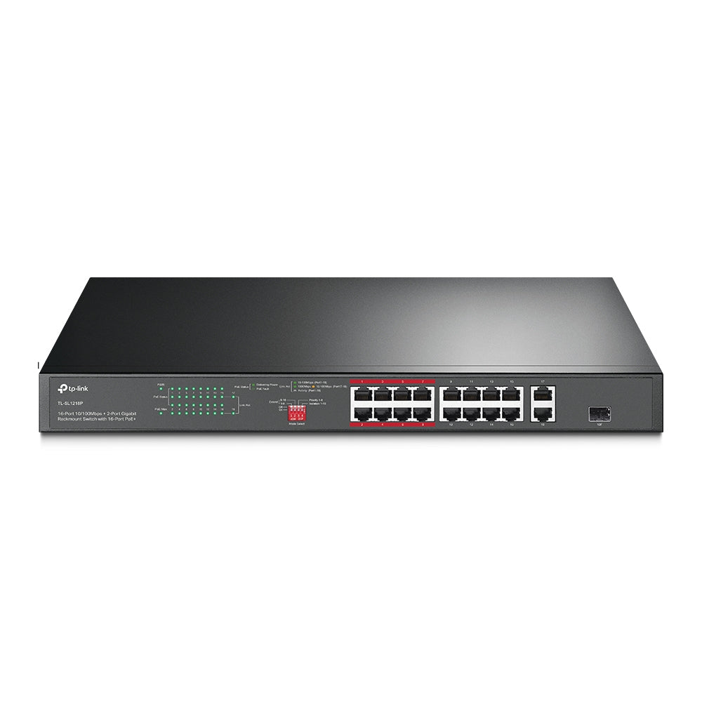 Switch 16P Rj45 10 100 Poe 2P Rj45 Gigabit 1P Gigabit Sfp Combo - Visualizzazione dettagliata