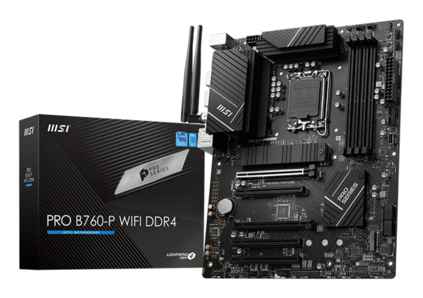 Mb Msi Pro B760 P Wifi Ddr4 S1700 4D4 2M 2 4S3 U3 2 Gbl H D Atx - Visualizzazione dettagliata