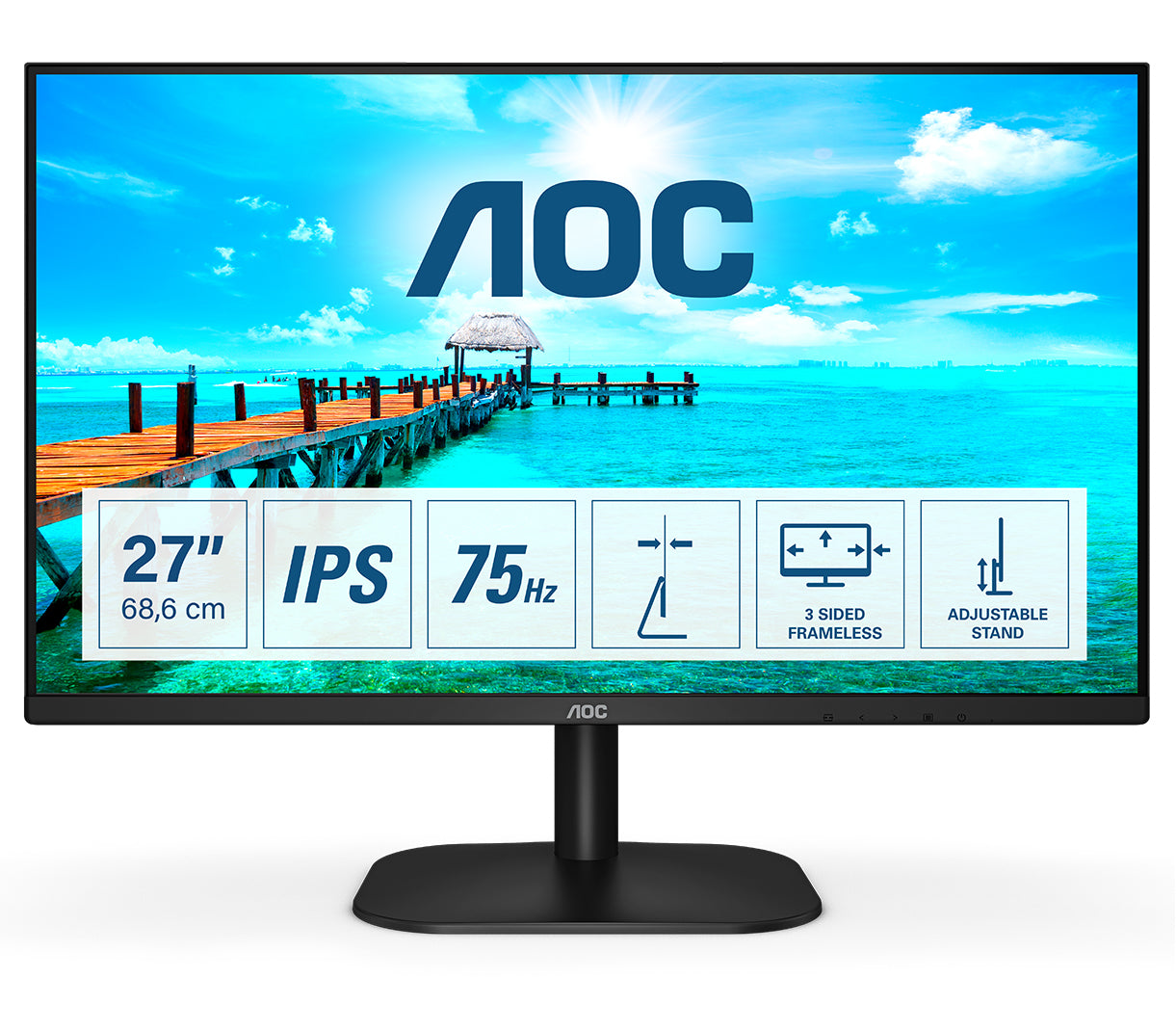 Mon 27Ips Hdmi Vga Dvi 27B2Da Mm Aoc 27B2Da Frameless - Visualizzazione dettagliata