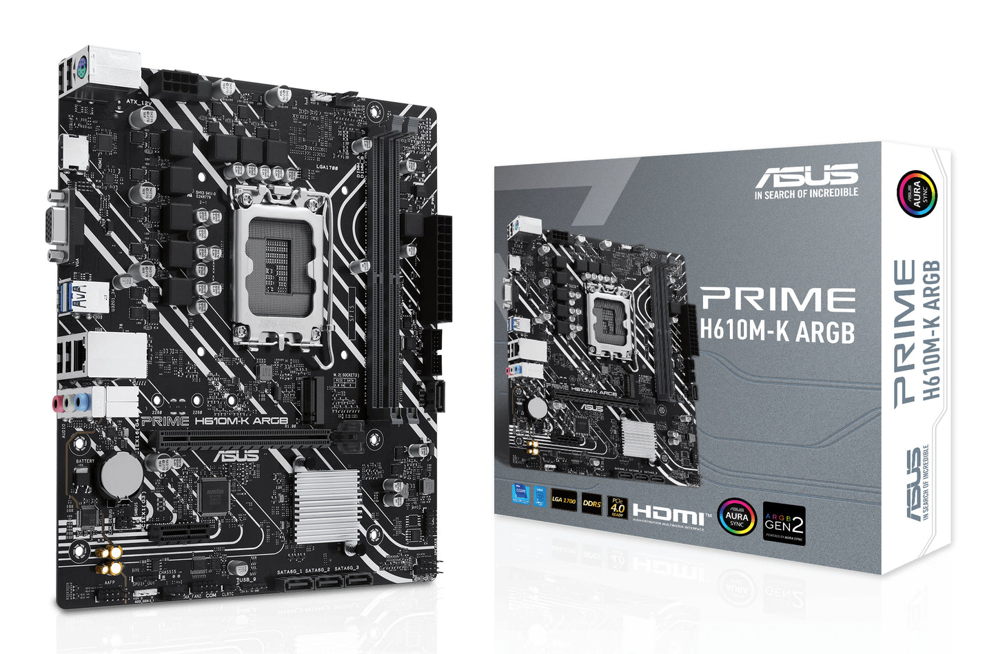 Mb Asus Prime H610M K Argb S1700 D5 2D5 4S3 Gbl M 2 U3 2 Hdmi Vga - Visualizzazione dettagliata