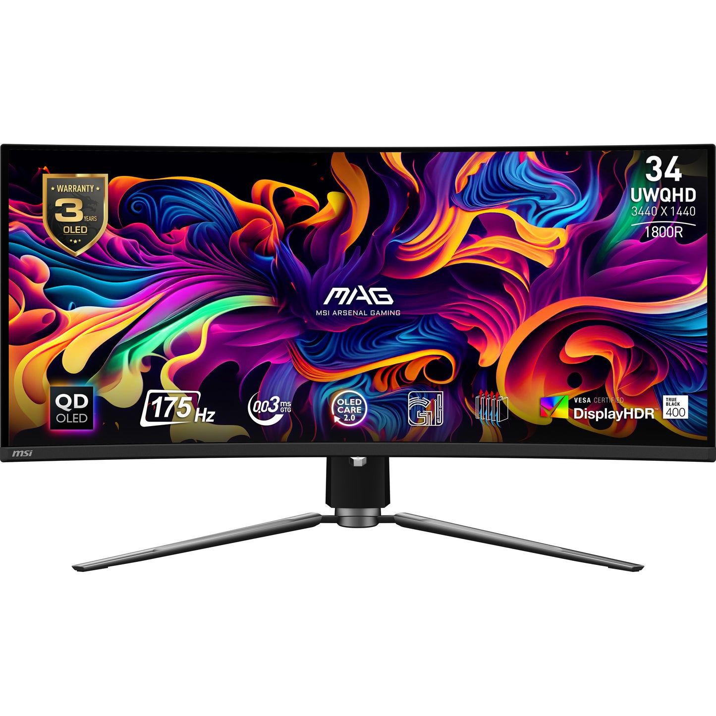 Mon 34 Oled Gaming 1Hdmi 1Dp 175Hz Msi Mag 341Cqp Qd Oled 3Y - Visualizzazione dettagliata