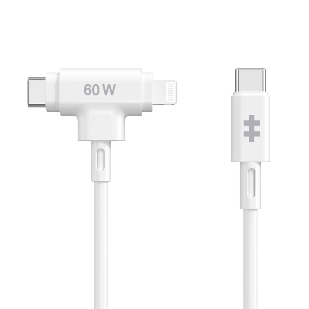 Cavo Ric Trasf Dati Apple Hyper Wh Usb C To Usb C Lightning 60W White - Visualizzazione dettagliata
