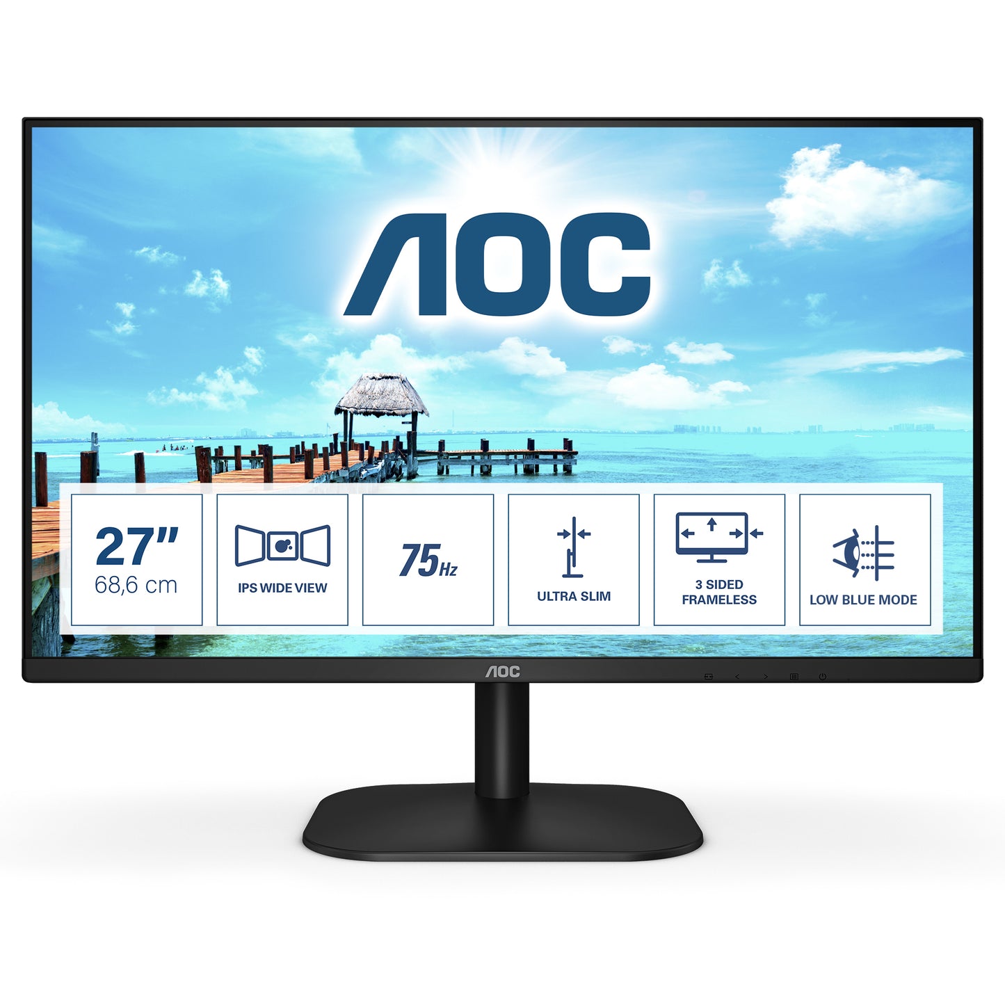 Mon 27Ips Hdmi Vga Fhd 27B2H Eu Aoc 27B2H Eu - Visualizzazione dettagliata