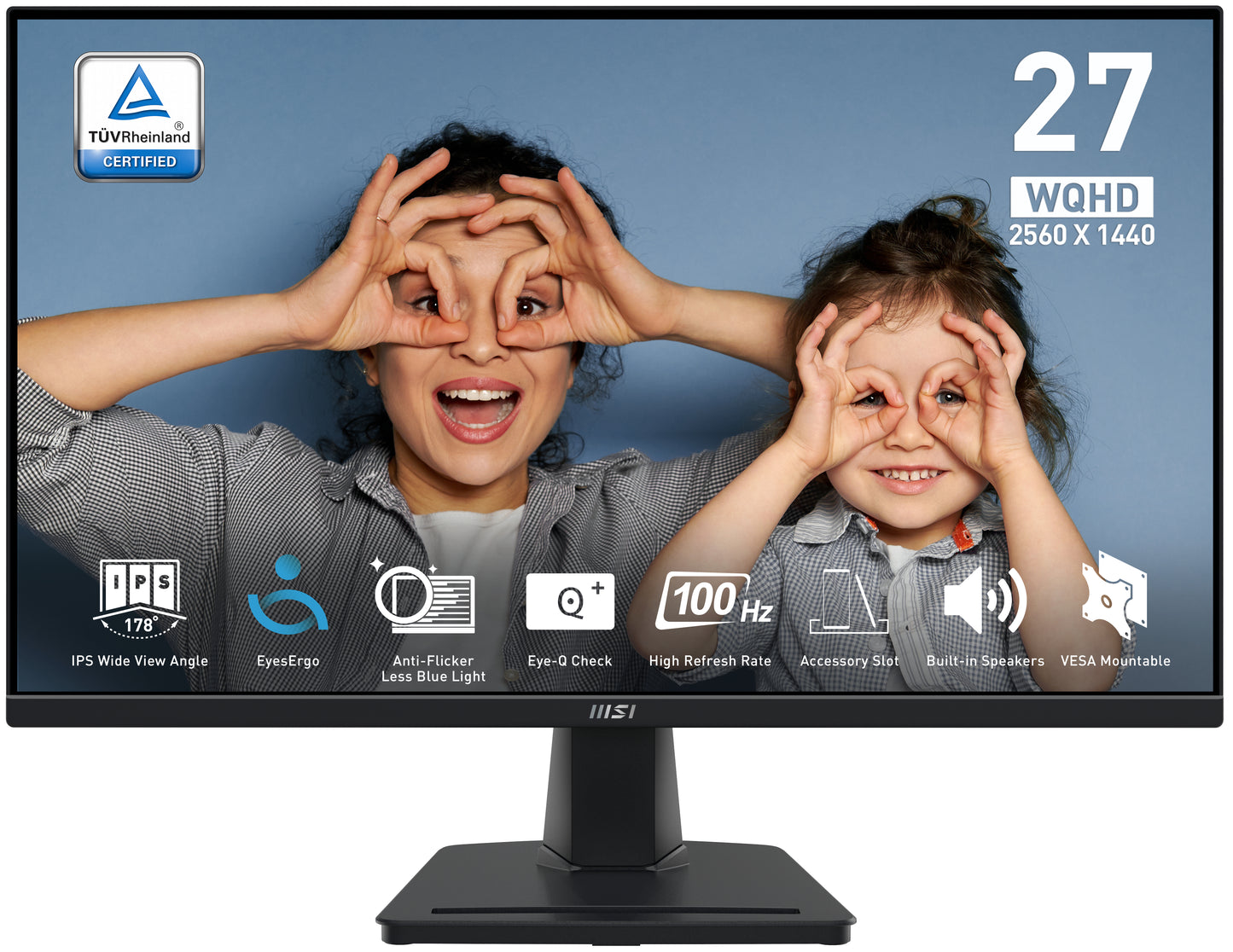 Mon 27Ips 2K Hdmi2 Dp Bk Mm Wqhd Msi Pro Mp275Q Tilt Black 16 9 - Visualizzazione dettagliata