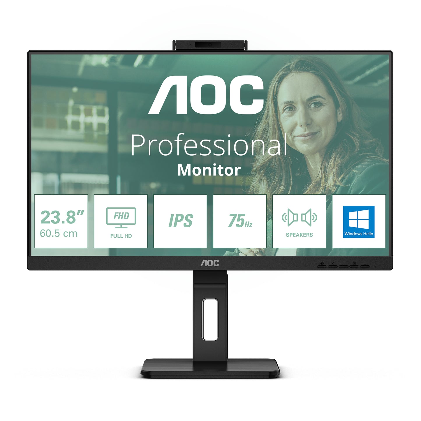 Mon 24Ips Fhd Hdmi Dp Usbc Mm 4Xusb Pivot Reg Altezza Webcamera - Visualizzazione dettagliata