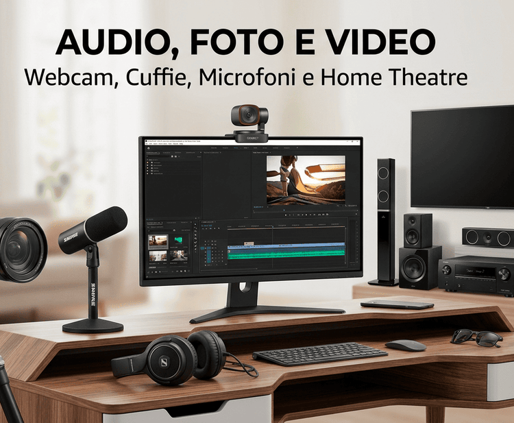 Audio, Foto e Video | Webcam, Cuffie, Microfoni e Home Theatre