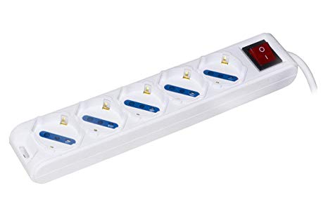 Presa Multipla Link 5 Schuko Con Interruttore Cavo 1 5Mt Bianca - Visualizzazione dettagliata