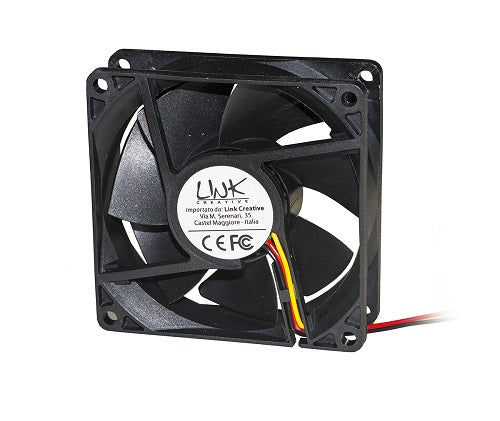 Ventola Per Case 80X80X25Mm Bk 12V Connettore 3 Fili Con Viti Incluse - Visualizzazione dettagliata